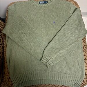 Ralph Lauren Men's Sage Green Crewneck Sweater